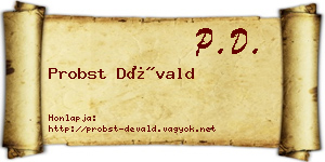 Probst Dévald névjegykártya
